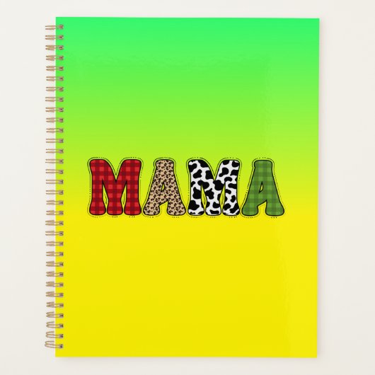 Mama Weihnachten Karomuster-Design Planer (Vorderseite)