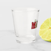 Mama Weihnachten Karomuster Design Schnapsglas (Links)