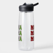 Mama Weihnachten Karomuster Design Trinkflasche (Links)