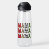 Mama Weihnachten Karomuster Design Trinkflasche (Rückseite)
