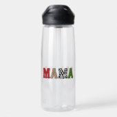 Mama Weihnachten Karomuster Design Trinkflasche (Rückseite)