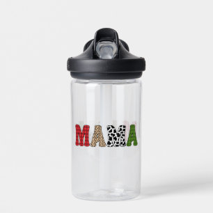 Mama Weihnachten Karomuster Design Trinkflasche