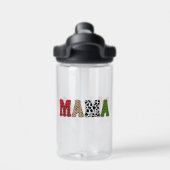 Mama Weihnachten Karomuster Design Trinkflasche (Rückseite)