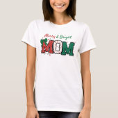 Mama Weihnachten Shirt Fröhlicher und heller T - S (Vorderseite)