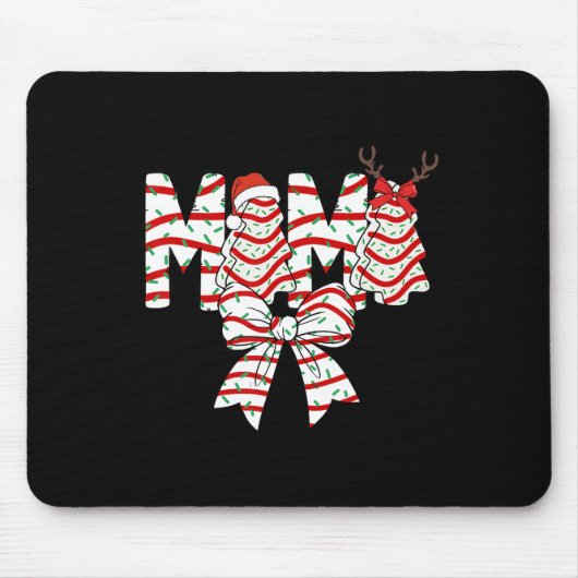 Mama Weihnachtsbaum Cake Muster Coquette Bow Xmas Mousepad (Vorne)