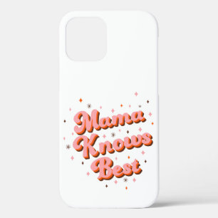 Mama weiß am besten Pink Brown Süße Retro-Buchstab Case-Mate iPhone Hülle