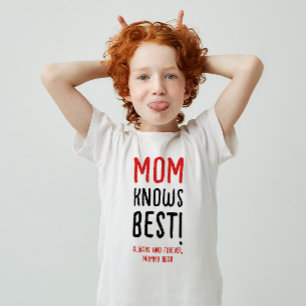 Mama weiß es am besten Lustige moderne rote schwar T-Shirt