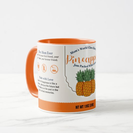 Mama Weltklasse Ananas Liebe Jam Tasse (Vorderseite Links)