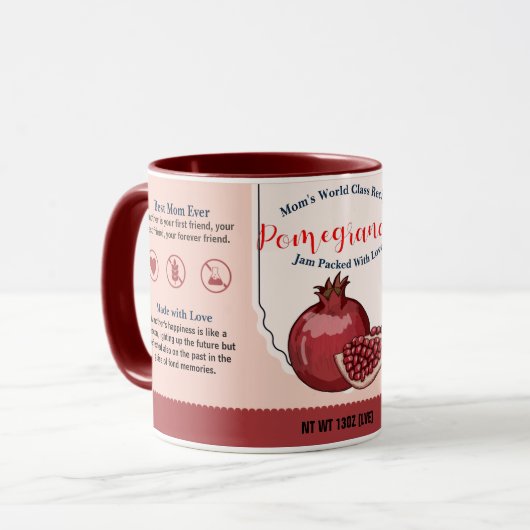 Mama Weltklasse Granatapfel Liebe Marmelade Tasse (Vorderseite Links)