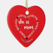 Mama Wertungsquote Rotes Herz personalisieren Keramik Ornament (Rechts)