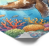 Mama Whale and Calf Nursery Poster (Ecke)