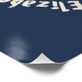 Mama Whale Navy Blue Monogram Name Mother's Day Poster (Ecke)