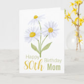 Mama White Daisies Flora Card 80. Geburtstag Karte (Gelbe Blume)