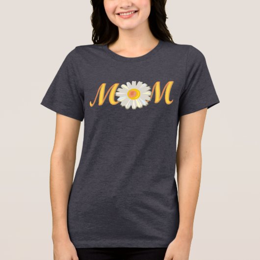 Mama White Daisy Tri-Blend Shirt (Vorderseite)