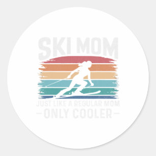 Mama wie eine regelmäßige Mama nur viel Cooler Ski Runder Aufkleber
