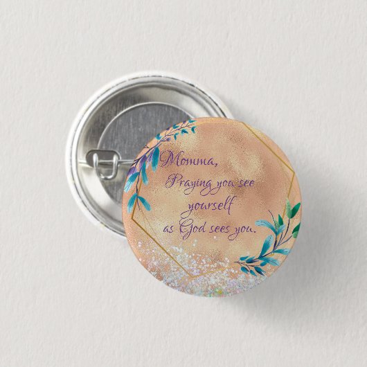 Mama, wie Gott Sie sieht Gebetskurs Button (Vorne & Hinten)