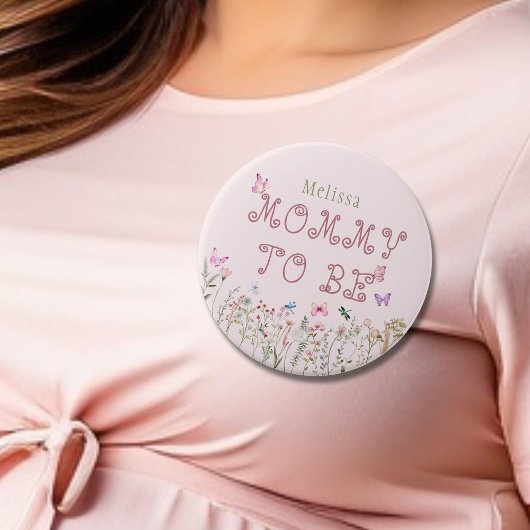 Mama Wildblume Girl Baby Shower Button