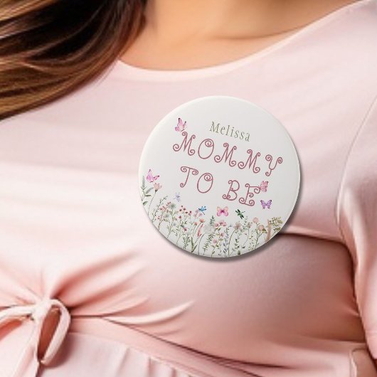 Mama Wildblume Girl Baby Shower Button