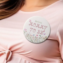 Mama Wildblume Girl Baby Shower Button