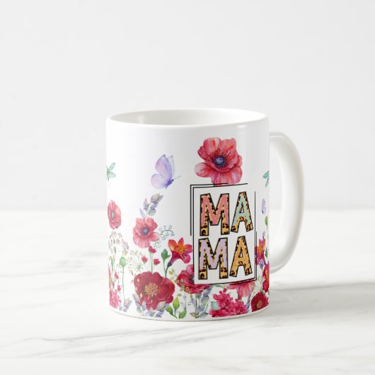 Mama Wildblume Tasse zum Muttertag (VorderseiteRechts)
