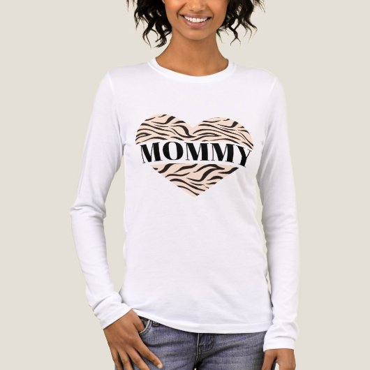 Mama, wilder Tiger Herz Tri-Blend Shirt (Vorderseite)