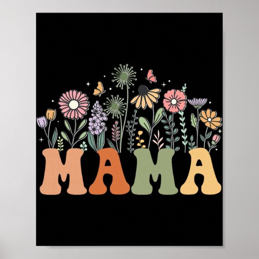 Mama Wildflower Floral Birthday Baby Shower New Ma Poster (Vorne)