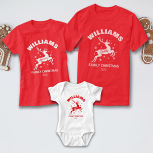 Mama Winter Rentier Familien Weihnachts T-Shirt