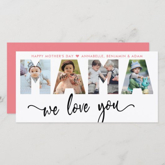 Mama wir Liebe Sie FotoCollage (Vorne/Hinten)