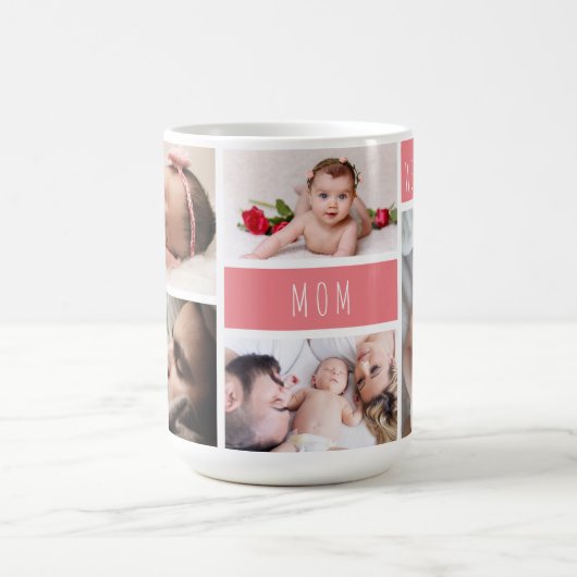 Mama Wir Liebe Sie FotoCollage Kaffeetasse (Mittel)