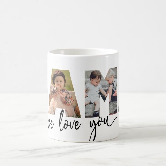 Mama wir Liebe Sie FotoCollage Kaffeetasse (Mittel)
