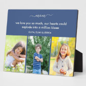 Mama Wir Liebe Sie Gedicht 3 Foto Blau und Elfenbe Fotoplatte (Seite)