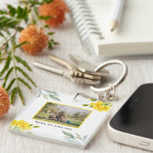 Mama Wir Liebe Sie gelbes Foto Schlüsselanhänger (Vorderseite rechts)