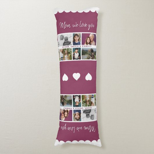 Mama wir Liebe Sie Kinder 6 FotoCollage Seitenschläferkissen (Vorderseite Vertikal)