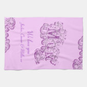 Mama wir Liebe Sie malvenfarbenes Küchentuch (Horizontal)