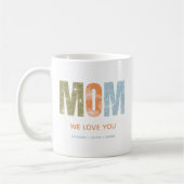 Mama Wir Liebe Sie Moderne Fall Blumentypografie Kaffeetasse (Links)