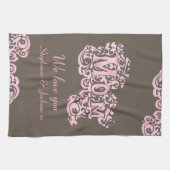 Mama wir Liebe Sie rosa und braun Küchentücher (Horizontal)