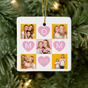 Mama wir lieben dich Kinder Namen 6 Foto-Collage H Keramikornament