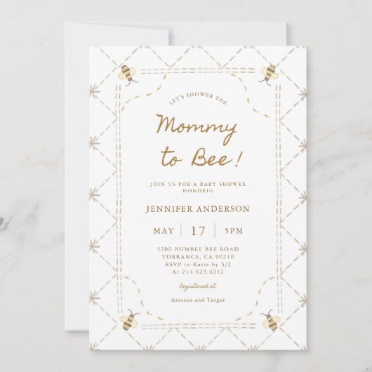 Mama wird Baby-Dusche Einladung (Vorderseite)