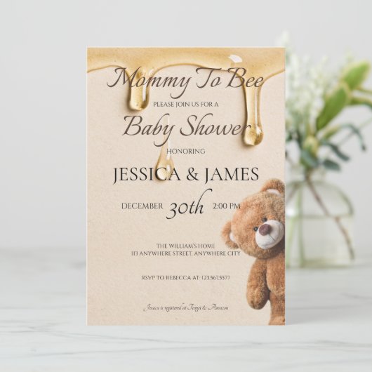 Mama wird Baby-Dusche Einladung (Stehend Vorderseite)