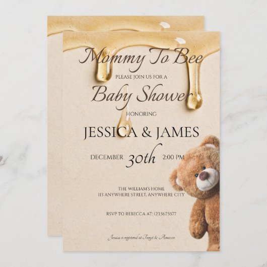 Mama wird Baby-Dusche Einladung (Vorne/Hinten)