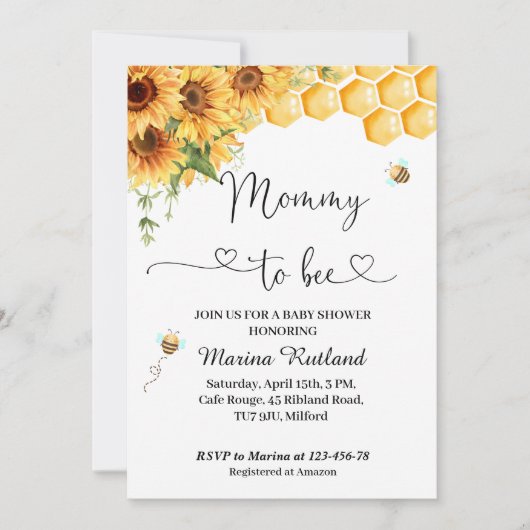 Mama wird Baby-Dusche Einladung (Vorderseite)