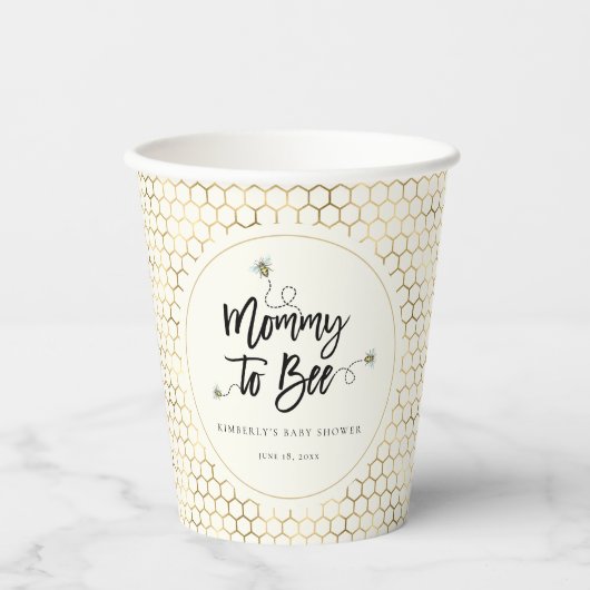 Mama wird Baby-Dusche Pappbecher (Vorderseite)