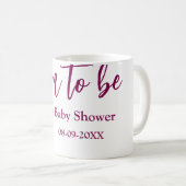 Mama-wird-Baby-Party-Name-Datum-rosa-einfach-minim Kaffeetasse (VorderseiteRechts)