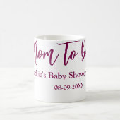 Mama-wird-Baby-Party-Name-Datum-rosa-einfach-minim Kaffeetasse (Mittel)