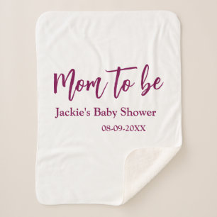 Mama-wird-Baby-Party Name Datum rosa einfach minim Sherpadecke