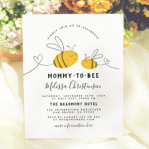 Mama wird Biene Baby Shower Einladungspostkarte