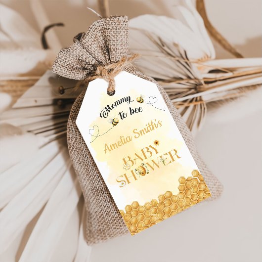 Mama wird Biene Baby Shower Geschenkanhänger