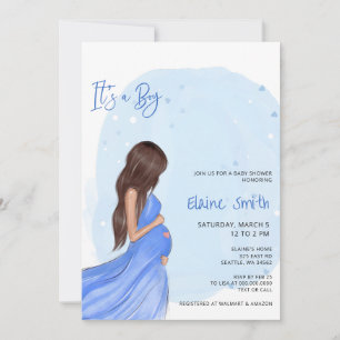 Mama-wird-blau-Es-ist-ein-Junge-Baby-Party-Einladu Einladung