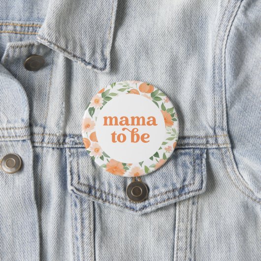 Mama wird Blumenkürbis Kinderdusche Button (Beispiel)