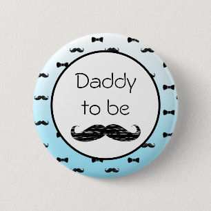 Mama wird Boy's Baby Shower Mustache Button